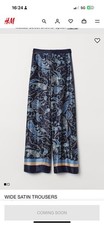 H&M Wide Leg Silk Trousers Size 10 M