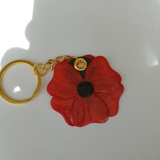 handmade resin red Poppy gold