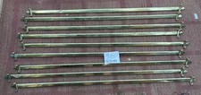 9 Antique Brass Stair rods & brackets Polished 143cm c11860 immaculate Rare