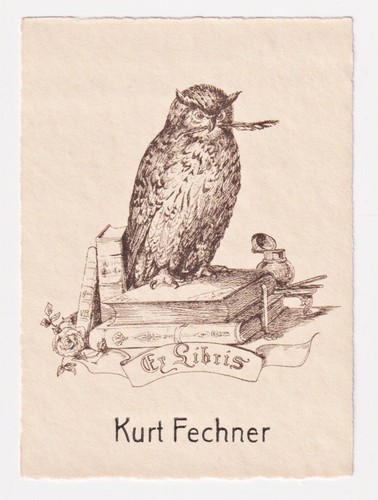 Exlibris kurt fechner - kurt, owl