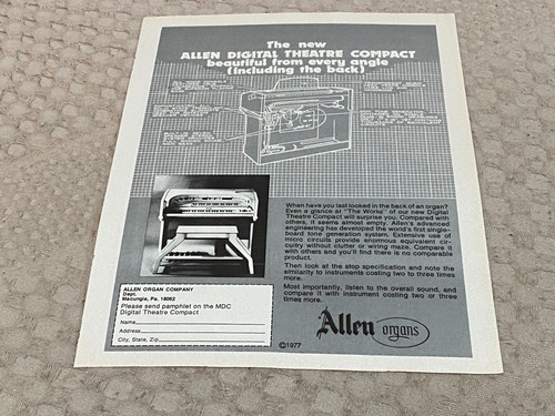 Keyboard organ advert 11x8 - keyboard,
