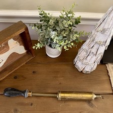Vintage Brass & Wood Hand Pump
