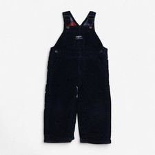 Osh Kosh, Dungarees Navy Cord With Red And Blue Checked Lini, 9-12 Months 4B7...