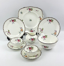 Antique Paragon Star Bone China Tea For Two Set - Floral Pink Roses