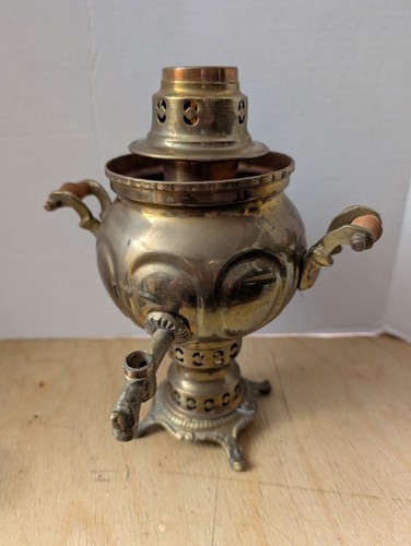 Antique brass russian samovar - russian,