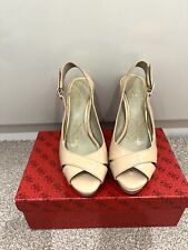 Jessica Simpson Beige Nude Clear Platform Heel sling back sandal Shoes 36 3