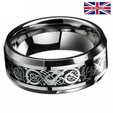 Men's Ring Silver Celtic Dragon Titanium Stainless Steel Wedding Rings Men Rings