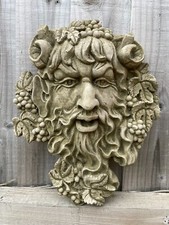 Bacchus Greenman Stone Plaque | Garden Outdoor Home Statue Decoration Ornament