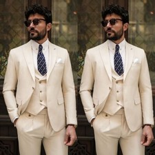 White Men Suit 3Pcs Formal