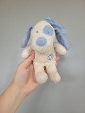 Mothercare Puppy Dog Baby Curls Spiral blue rattle soft toy pram hanging Vintage
