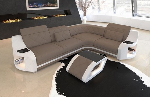 Upholstered fabric sofa genoa - upholstered,