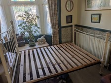 Timeless Vintage Iron Bed Frame + Wooden Base