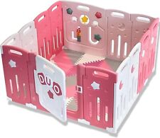 Venture All Stars Duo Lite Baby Playpen Includes Fitted Mats Pink/White