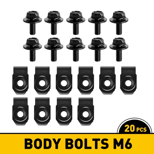 20pc car body bolts - &, u-nut