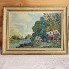 French Naive Vintage Oil