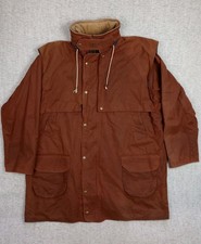 Mizen Head Wax Hooded Jacket Men's Size 2XL Brown Detachable Storm Cape