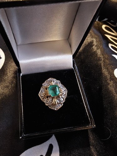 Vintage 14k colombian emerald - vintage,