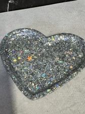 Silver Glitter Heart  Shaped