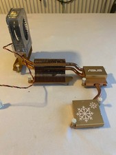 ASUS-branded computer heatsink and fan assembly passive heat exchange