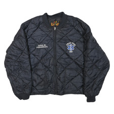 GAME Mens Black Quilted Zip Jacket XL Polyester Blend EMS Paramedic Workwear