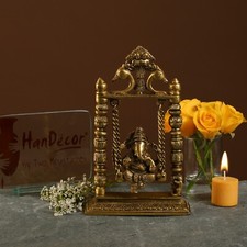 Brass Antique Yellow Ganesha
