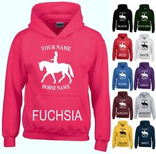 Personalised Hoodie Horse Girl Riding Equestrian Birthday Gift Unisex Hoodys Top