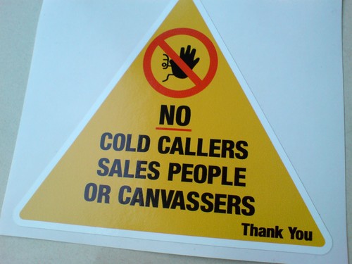 Cold callers sticker - no, sales