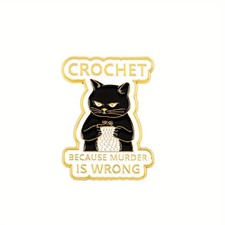 Funny Crochet Cat Enamel Pin