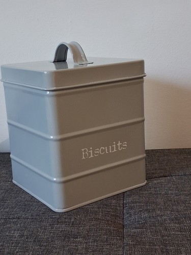 Biscuit barrel tin grey - biscuit, /tin