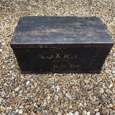 Victorian Rifle bde trunk foot locker. Punjab frontier. Named to 9429 Sgt Keel