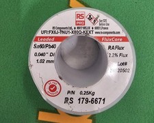 RS PRO Wire, 1mm Lead solder, 183°C Melting Point 0.25KG.