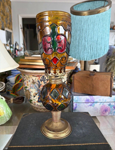 Amber 1960 glass - amber, metal