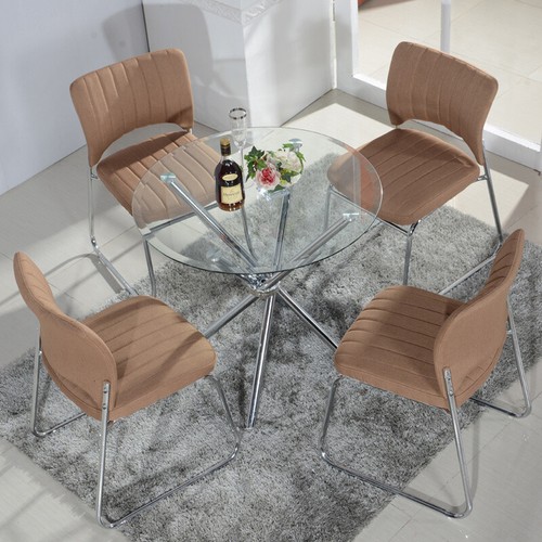 88cm modern round glass table - modern,