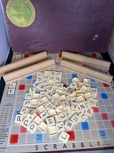 Vintage red 1954 scrabble - 1954,