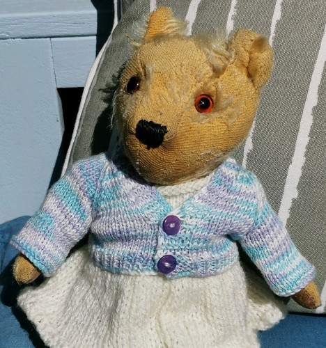 Hand knitted teddy bear - knitted,