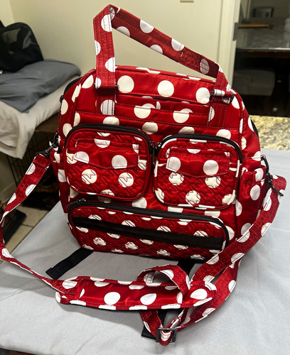 Lug red white polka dot - &,