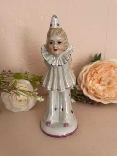 Vintage ceramic girl pierrot - ceramic,