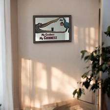 Guinness ‘My Goodness’ Style Wooden Framed Small Mirror | Pub Mirror 33x23 cm