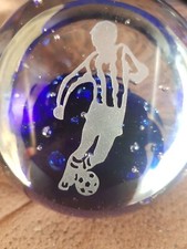 Vintage Glass Paperweight blue