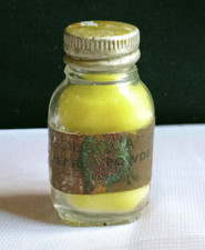 Vintage Solaqua Yellow Pearl Powder Paint – Hand Blown Glass Bottle Bavaria
