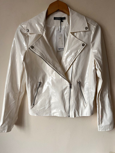 Boohoo white patent - white, faux