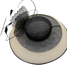 JACQUES VERT- Black /Natural hat lots of detail and elaborate design  (in box)