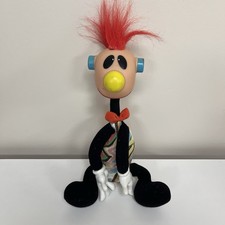 Vintage ERTL 1994 Jibba Jabba Jibber Jabber Red Mohawk Hair Bow Tie Toy Doll