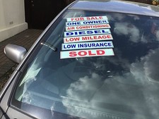 Car sales self cling  window screen stickers displays slogans pack of 20