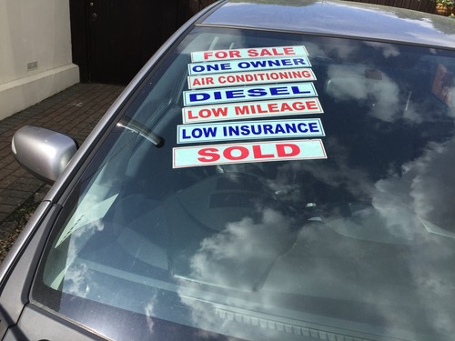 Car sales self cling - , window