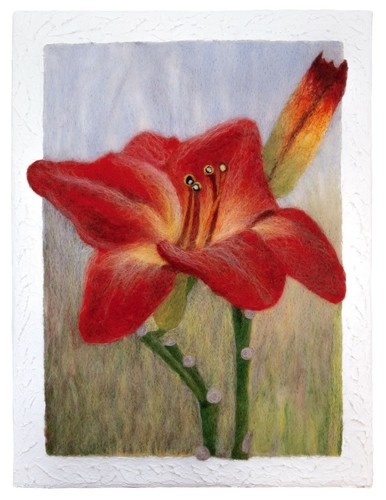 Art wool felted painting - art,