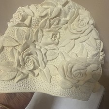 Vintage Latex Floral Swim Cap