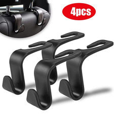 4pcs Black Car Seat Hook Purse