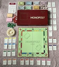 Vintage Monopoly Deluxe Board Game Carousel Guilded Tokens Waddingtons Complete
