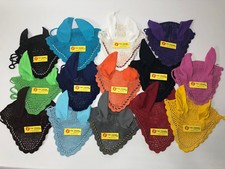 HIGH QUALITY HORSE FLY VEIL EAR BONNET/NET/MASK/HOOD BREATHABLE COTTON 21 Colour